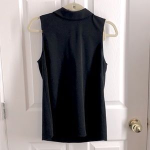 Black Mock Neck Sleeveless Top
